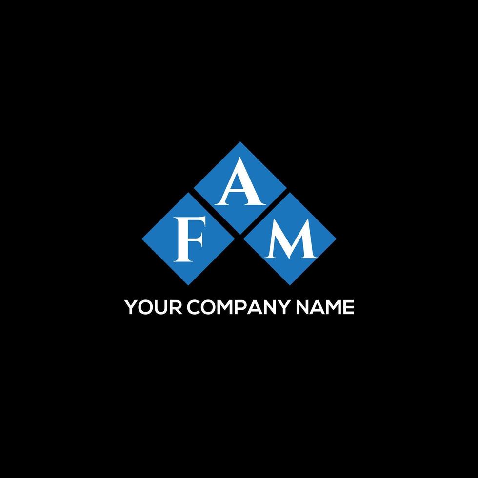 fam brief logo ontwerp op zwarte achtergrond. fam creatieve initialen brief logo concept. fam brief ontwerp. vector