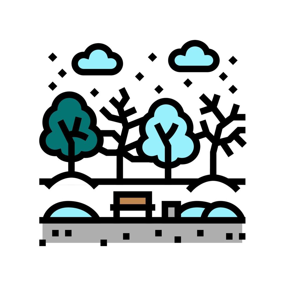 winter park kleur pictogram vectorillustratie vector