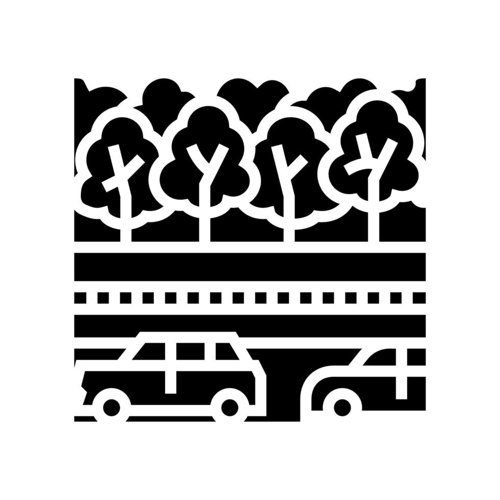 bos park glyph pictogram vectorillustratie vector