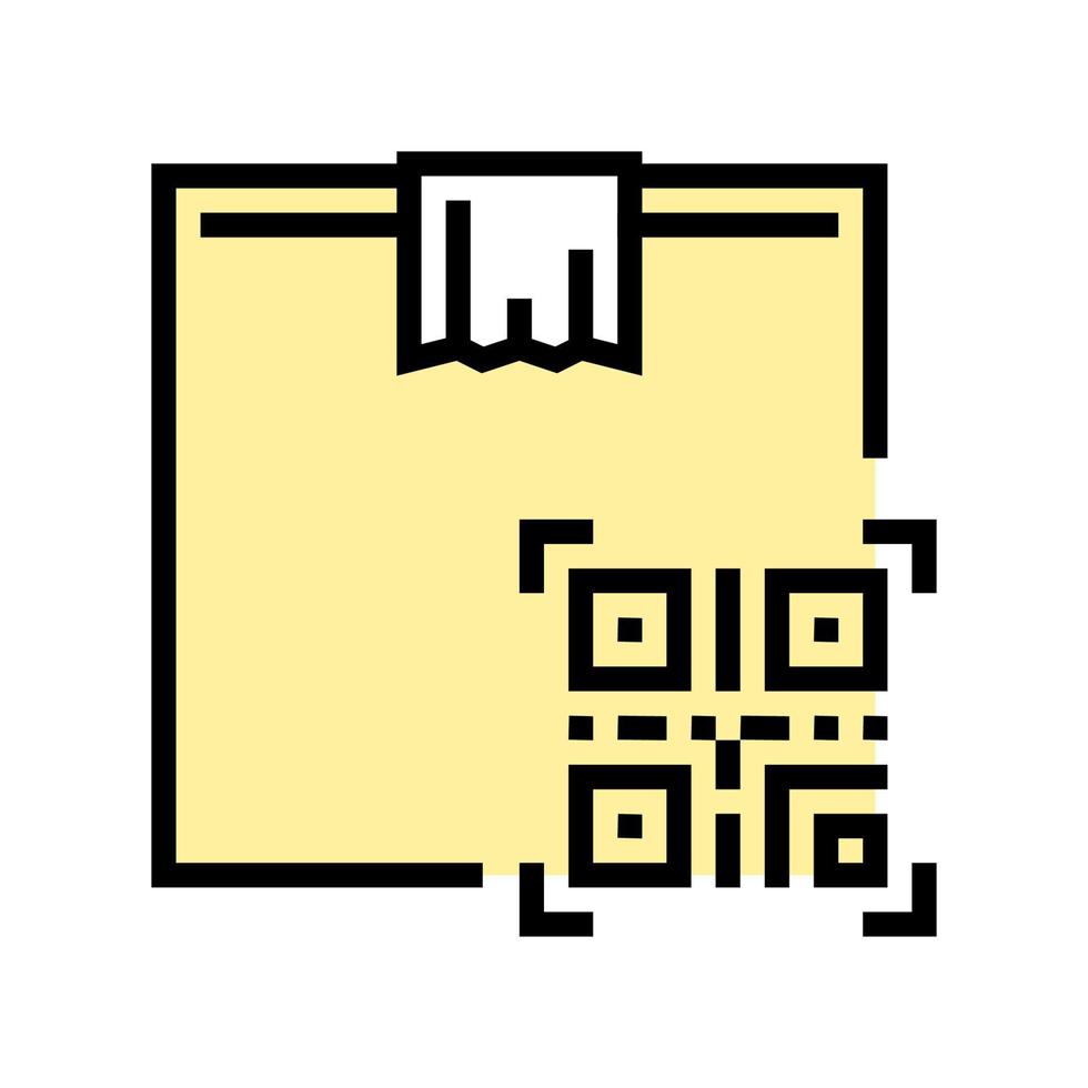 doos levering individuele qr code kleur pictogram vector geïsoleerde illustratie