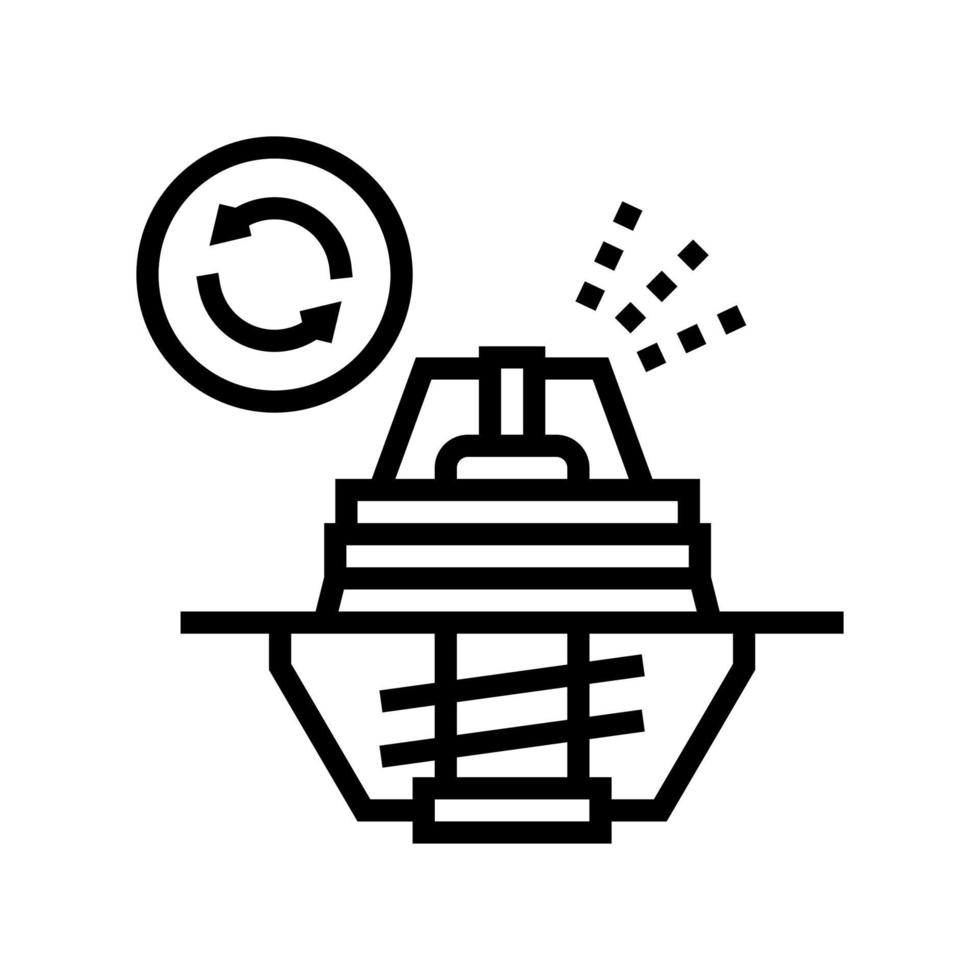 thermostaat vervanging lijn pictogram vector geïsoleerde illustratie