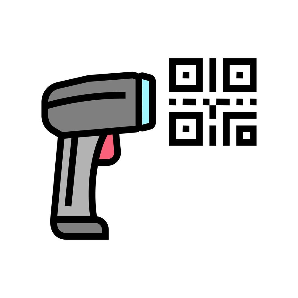 pistool voor het scannen van streepjescode kleur pictogram vector geïsoleerde illustratie