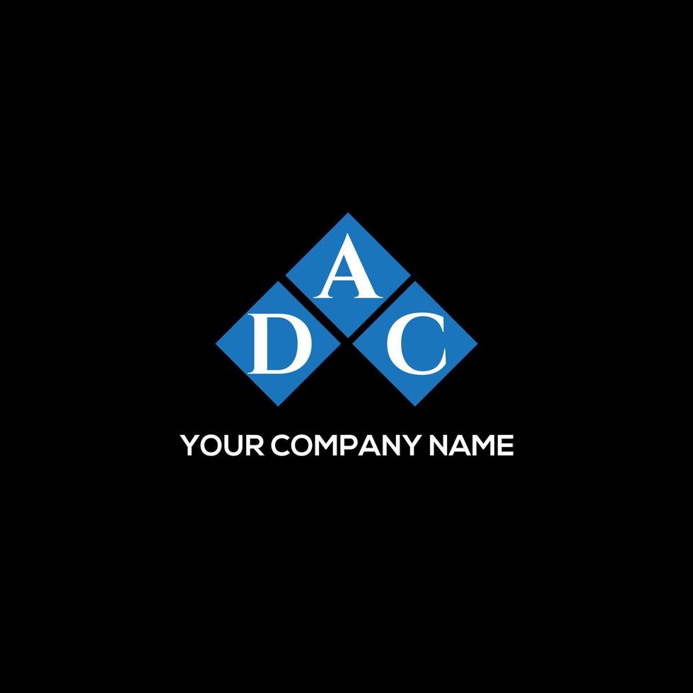 dac brief logo ontwerp op zwarte achtergrond. dac creatieve initialen brief logo concept. dac-briefontwerp. vector