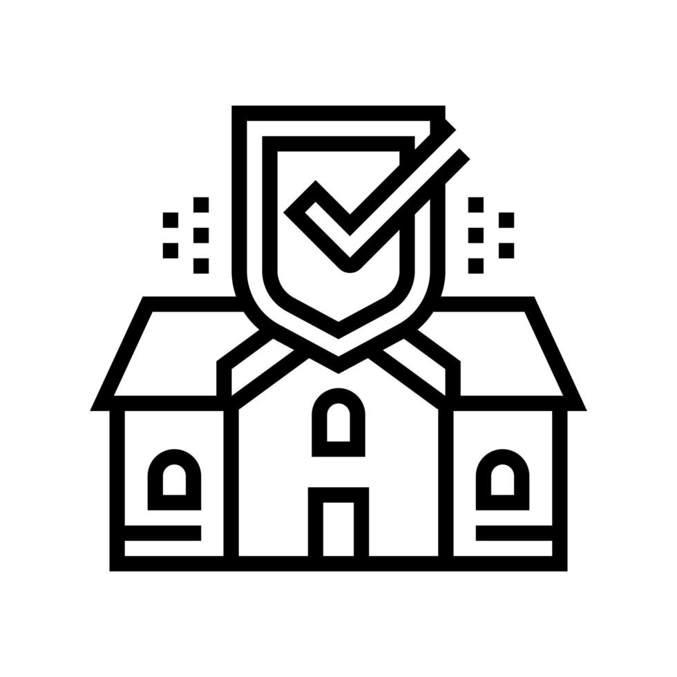 huis beveiligingslijn pictogram vector geïsoleerde illustratie