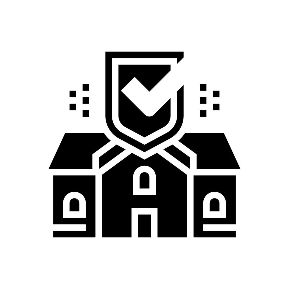 huis veiligheid glyph pictogram vector geïsoleerde illustratie