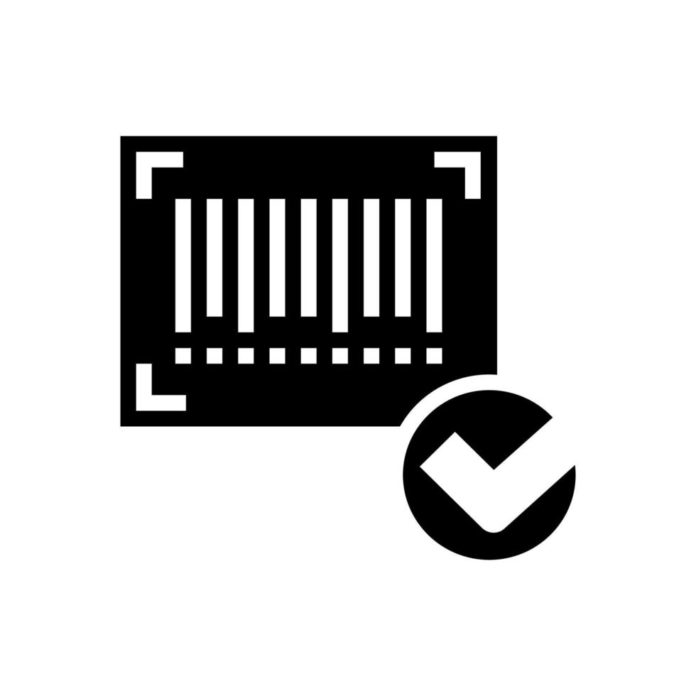 goedgekeurde qr-code glyph pictogram vector geïsoleerde illustratie