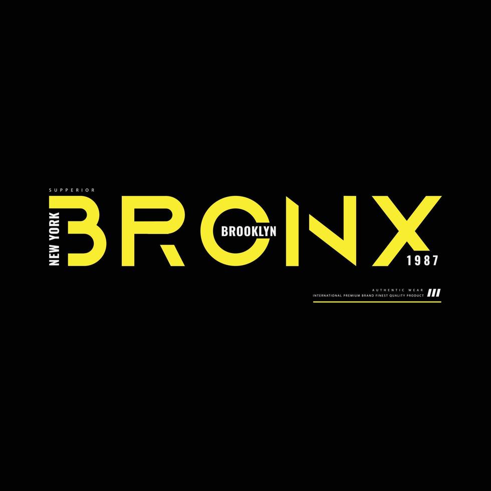 bronx t-shirt en kledingontwerp vector