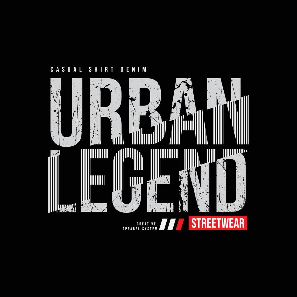 urban legend t-shirt en kledingontwerp vector