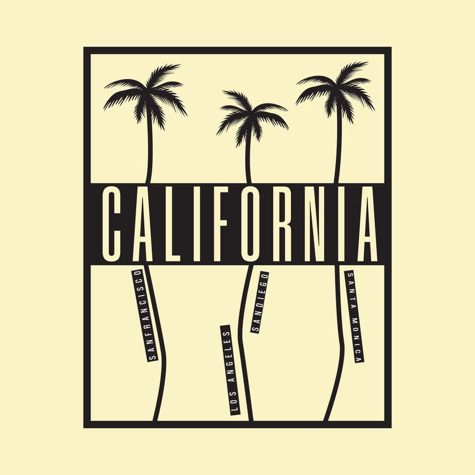 Californië illustratie typografie. perfect voor het ontwerpen van een t-shirt vector