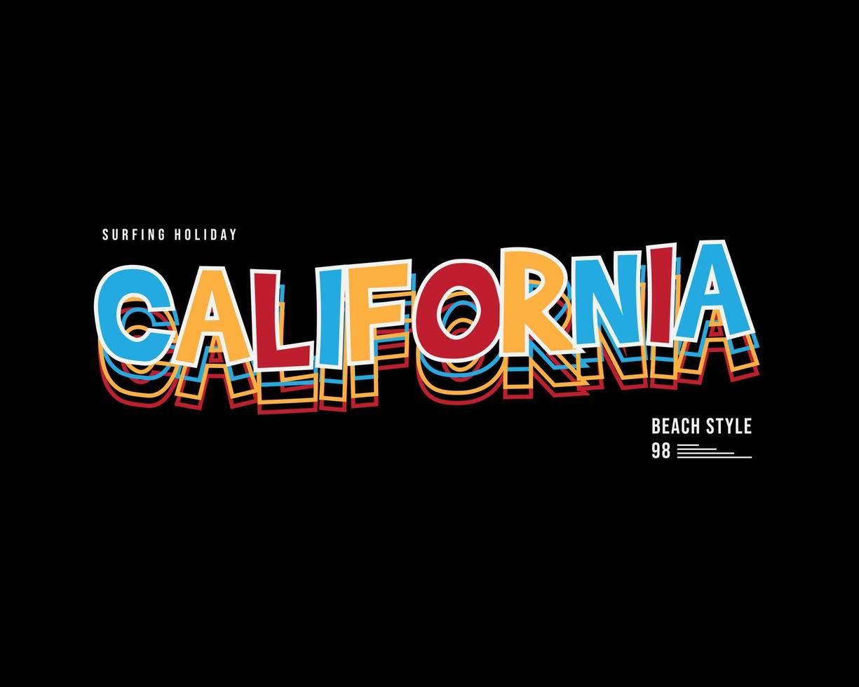 Californië illustratie typografie. perfect voor het ontwerpen van een t-shirt vector