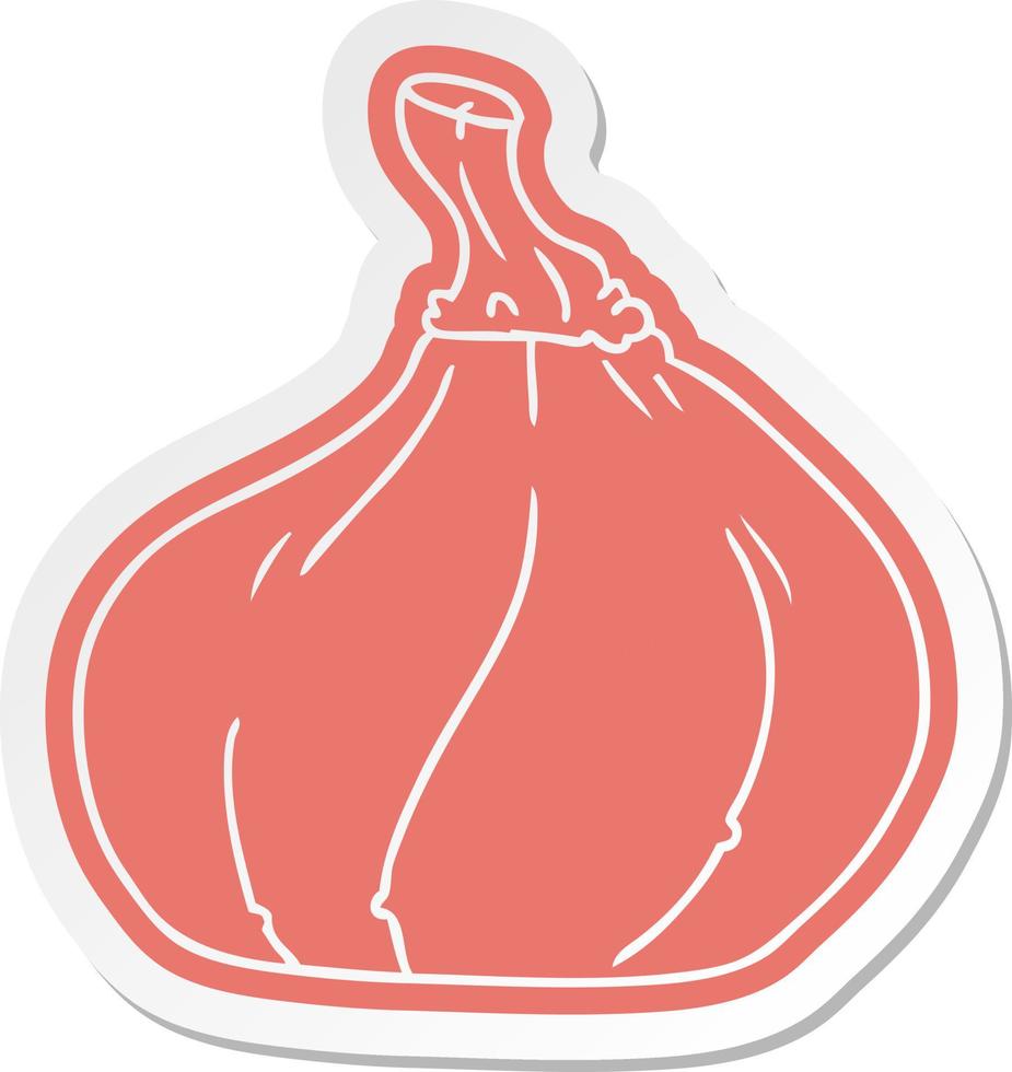 cartoon sticker van een pompoen vector