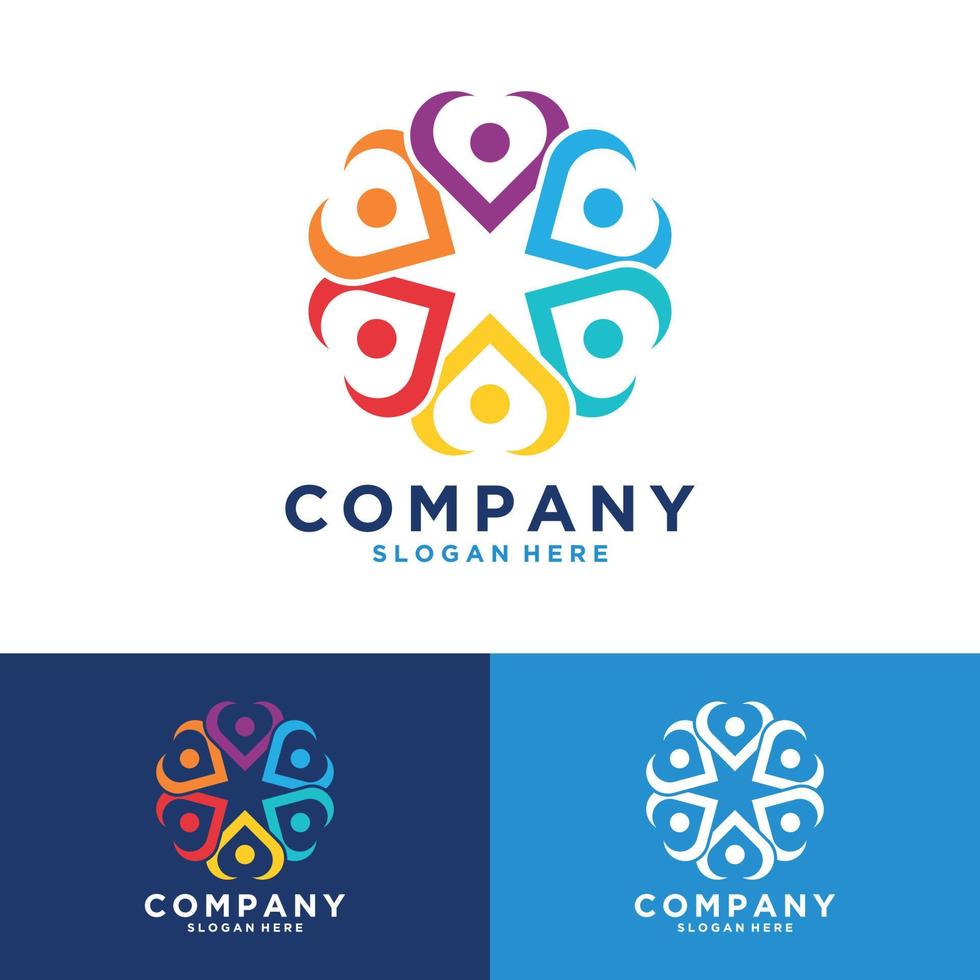 mensen en eenheid logo symbool voor sociale media, teamwork, alliantie, verbinden, familie, gemeenschap, mensen, netwerk en sociaal pictogram vector logo ontwerp sjabloon elementen