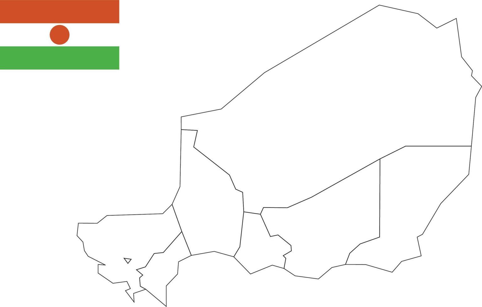 kaart en vlag van niger vector