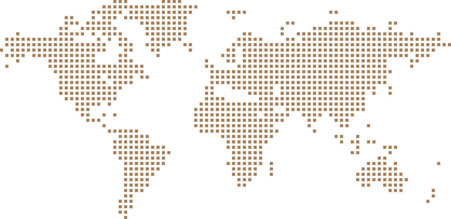 wereldkaart in bruine vorm vector