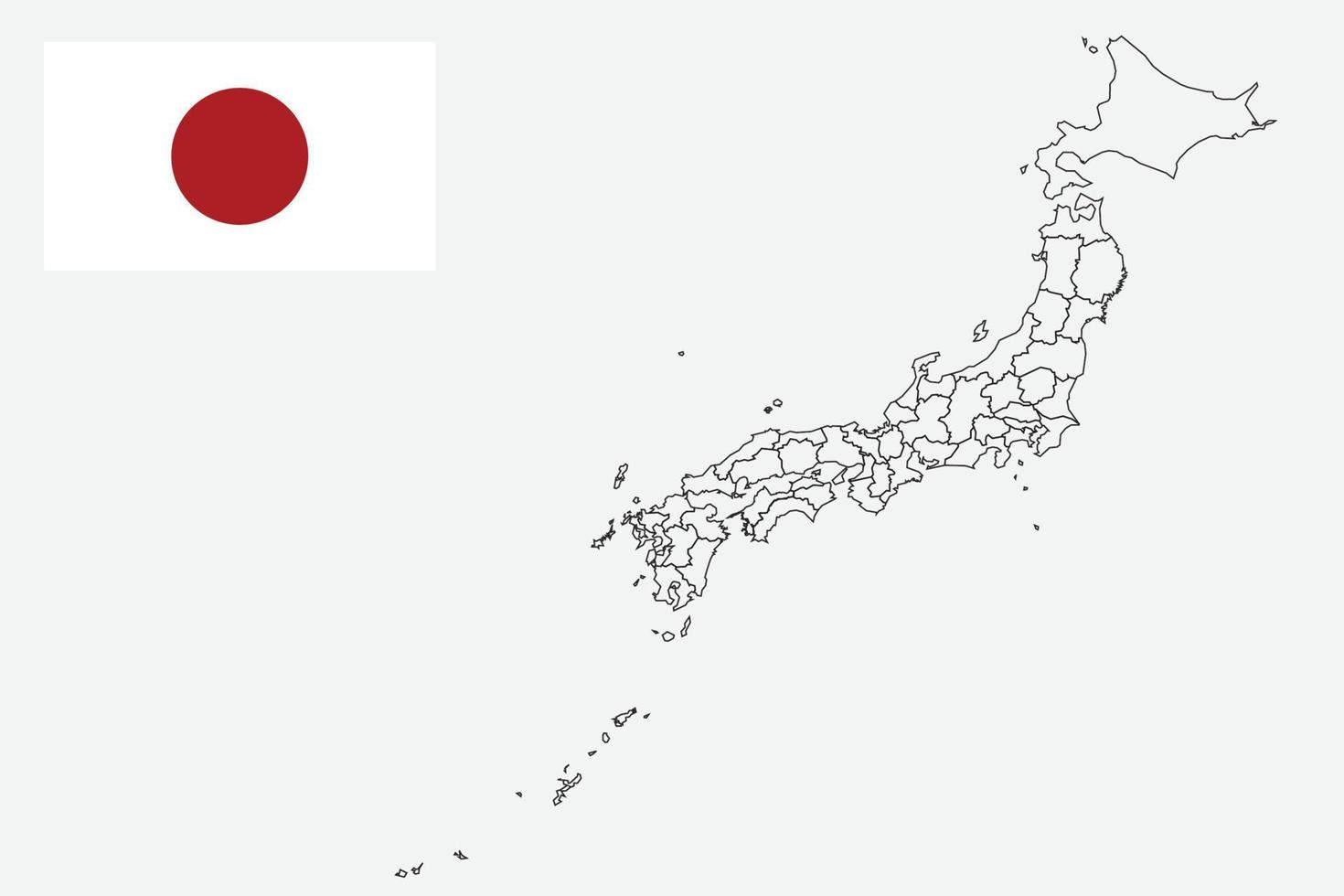 kaart en vlag van japan vector