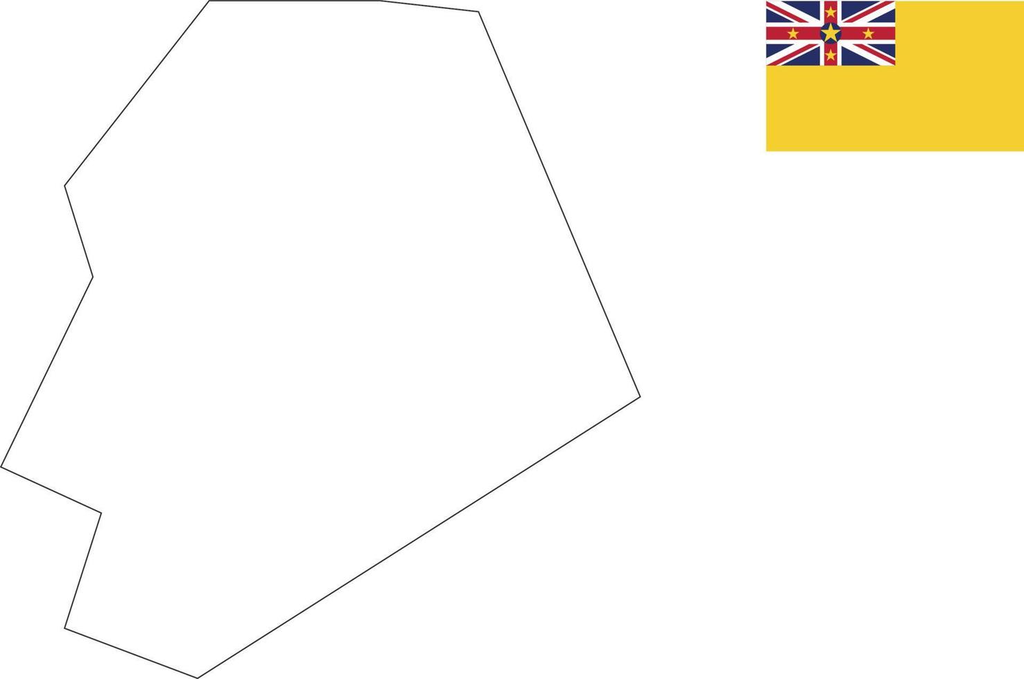 kaart en vlag van niue vector