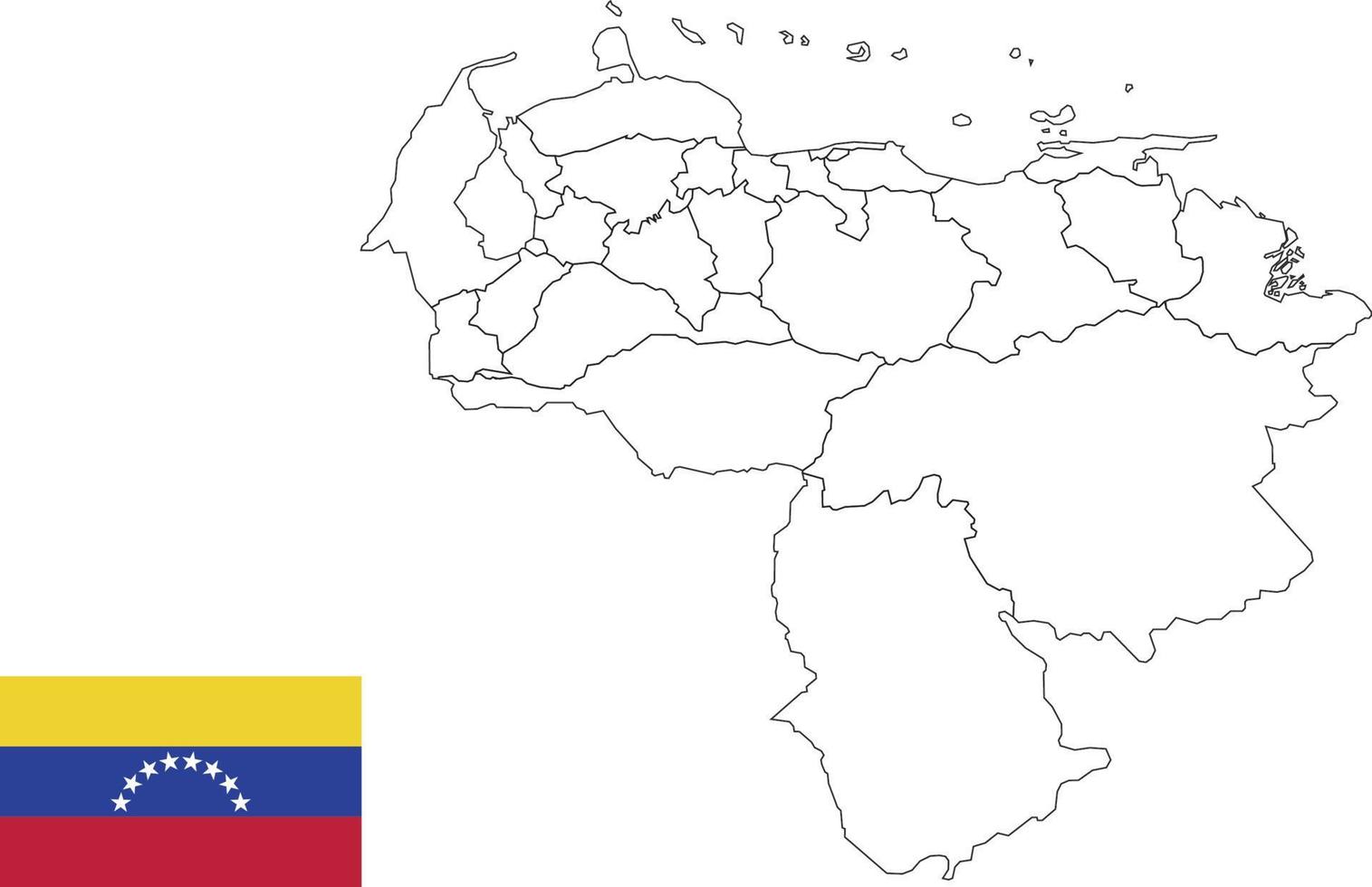 kaart en vlag van venezuela vector