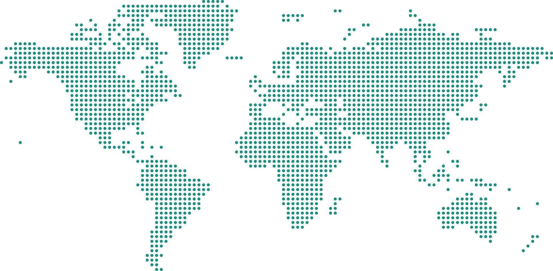 wereldkaart stippen blauw groene kleur vector