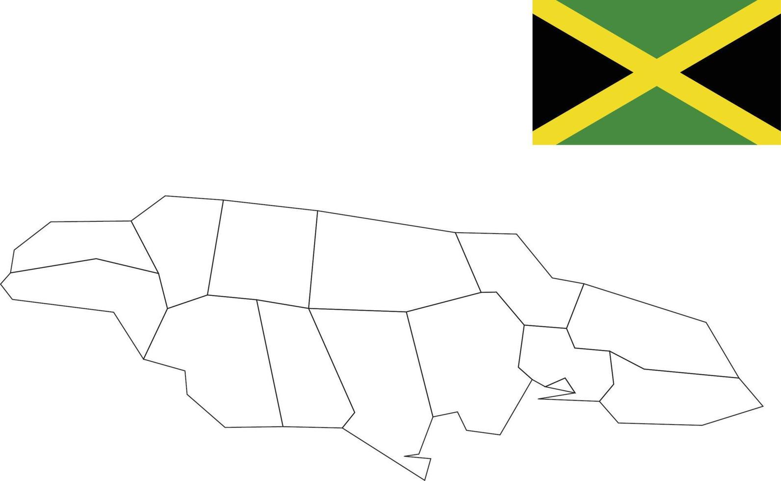 kaart en vlag van jamaica vector