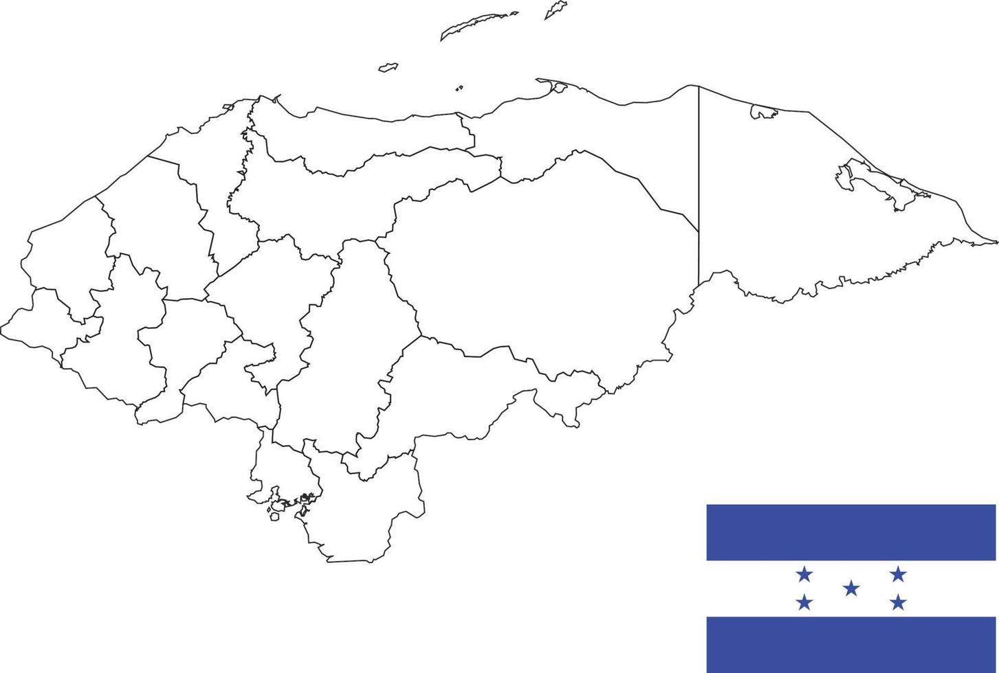 kaart en vlag van honduras vector