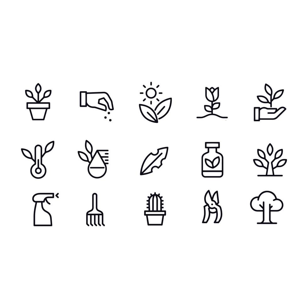 tuinieren en planten iconen vector design