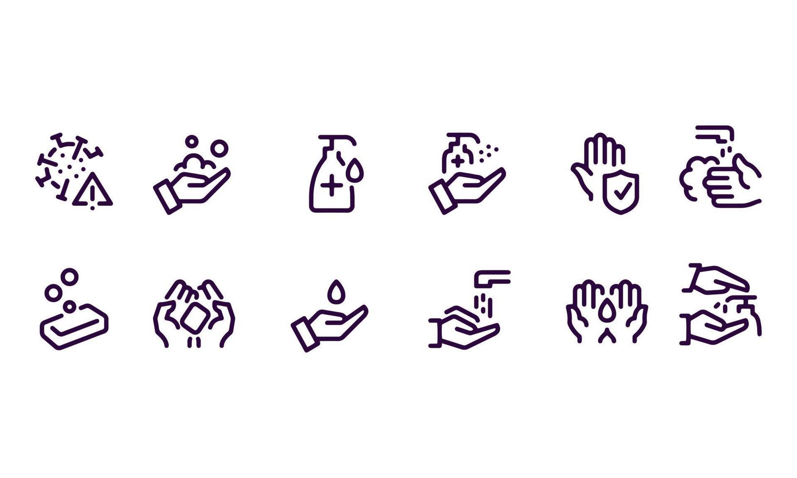 handen wassen iconen vector design