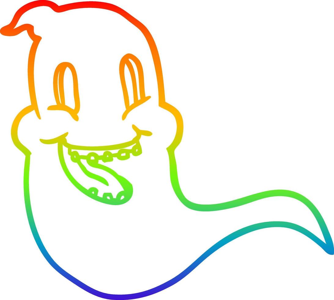 regenbooggradiënt lijntekening spookachtig spook vector