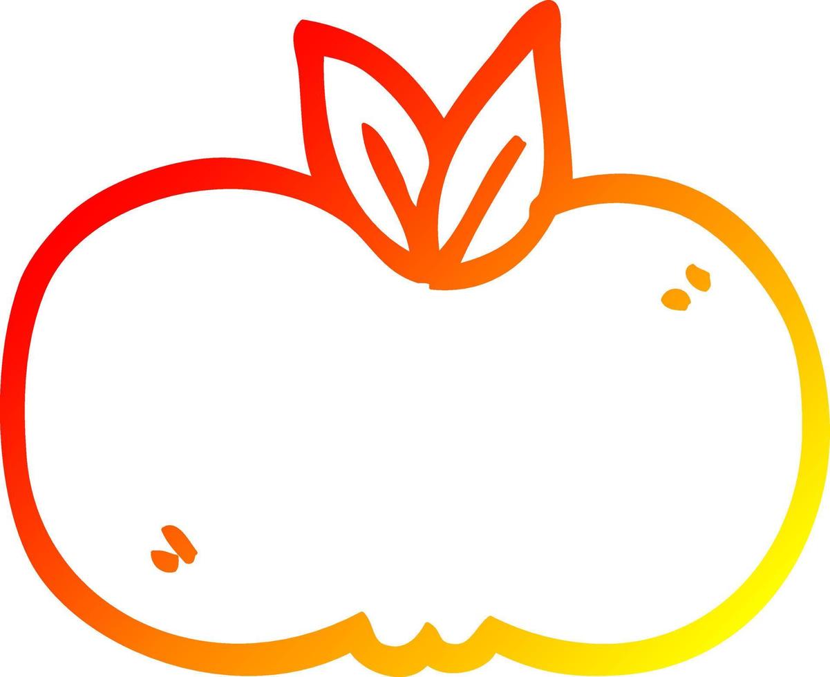 warme gradiënt lijntekening cartoon appel vector