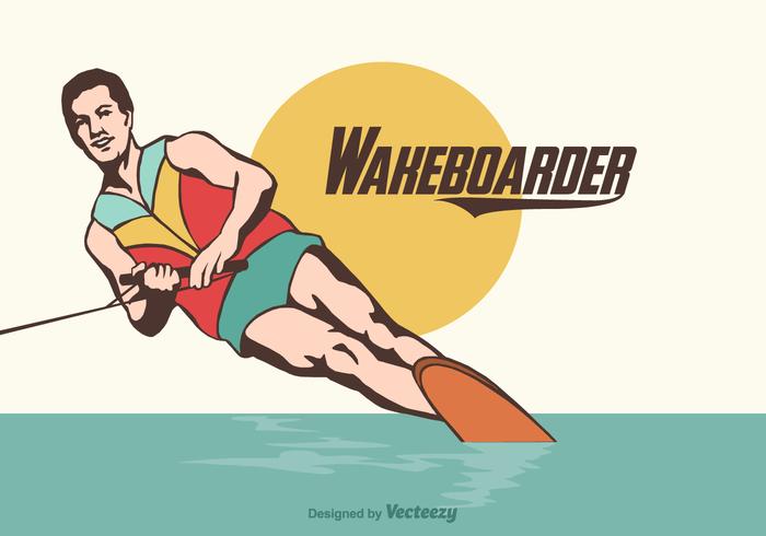 Gratis Wakeboarder Vectorillustratie vector