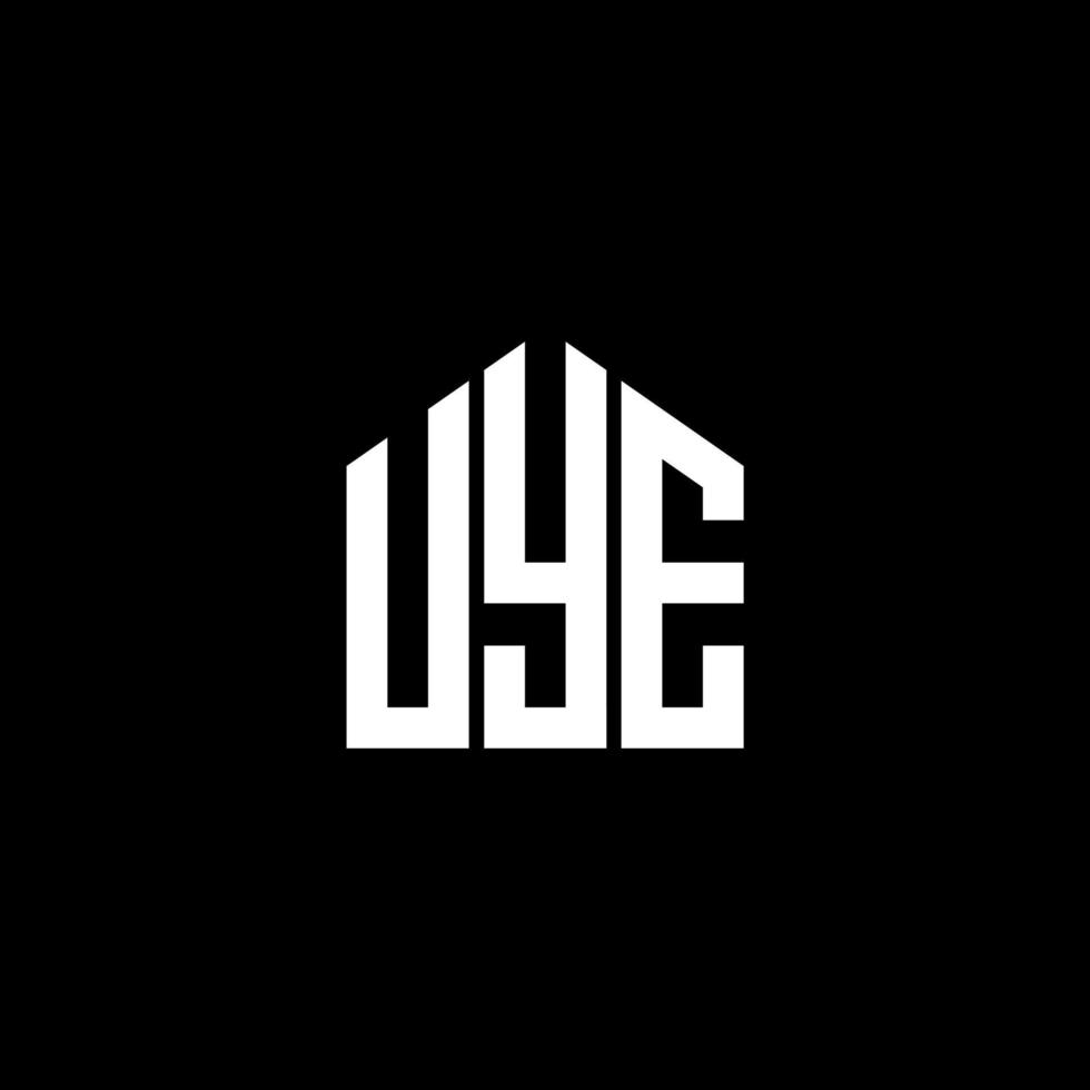 uye brief logo ontwerp op zwarte achtergrond. uye creatieve initialen brief logo concept. uye brief ontwerp. vector