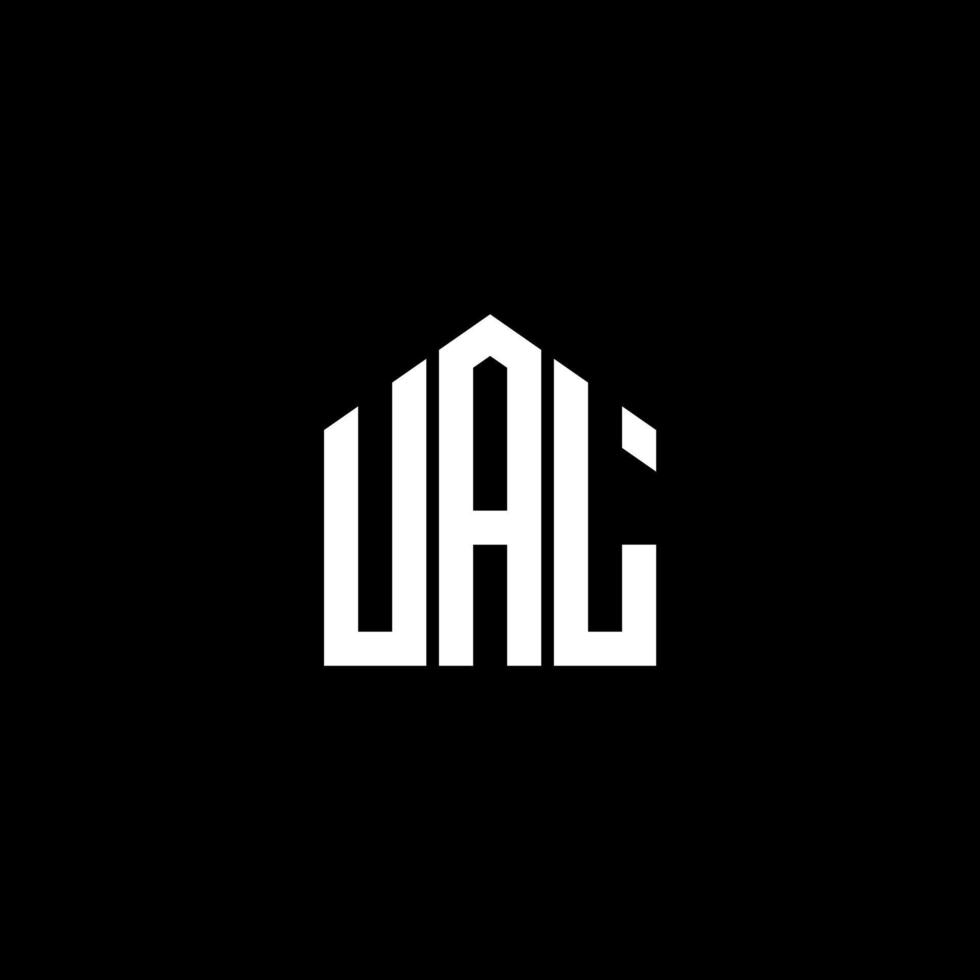 ual creatieve initialen brief logo concept. ual brief design.ual brief logo ontwerp op zwarte achtergrond. ual creatieve initialen brief logo concept. persoonlijk briefontwerp. vector