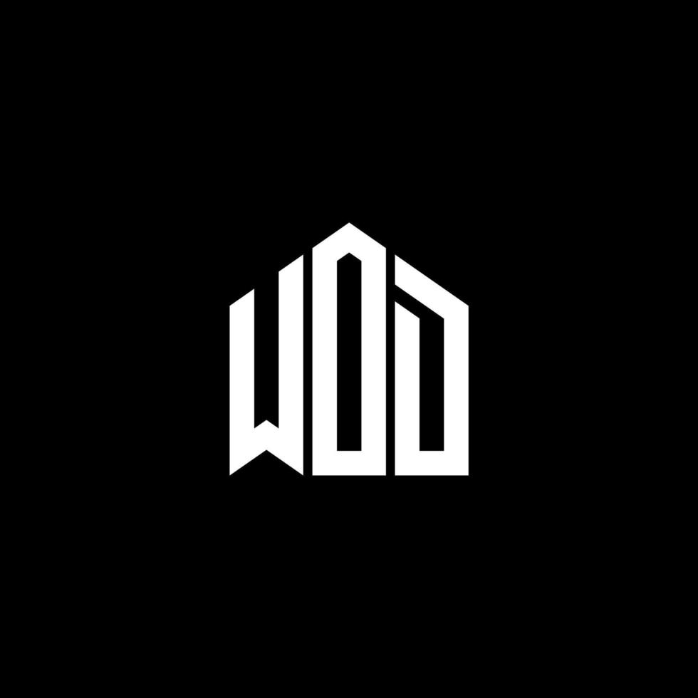 wod brief logo ontwerp op zwarte achtergrond. wod creatieve initialen brief logo concept. wo-briefontwerp. vector