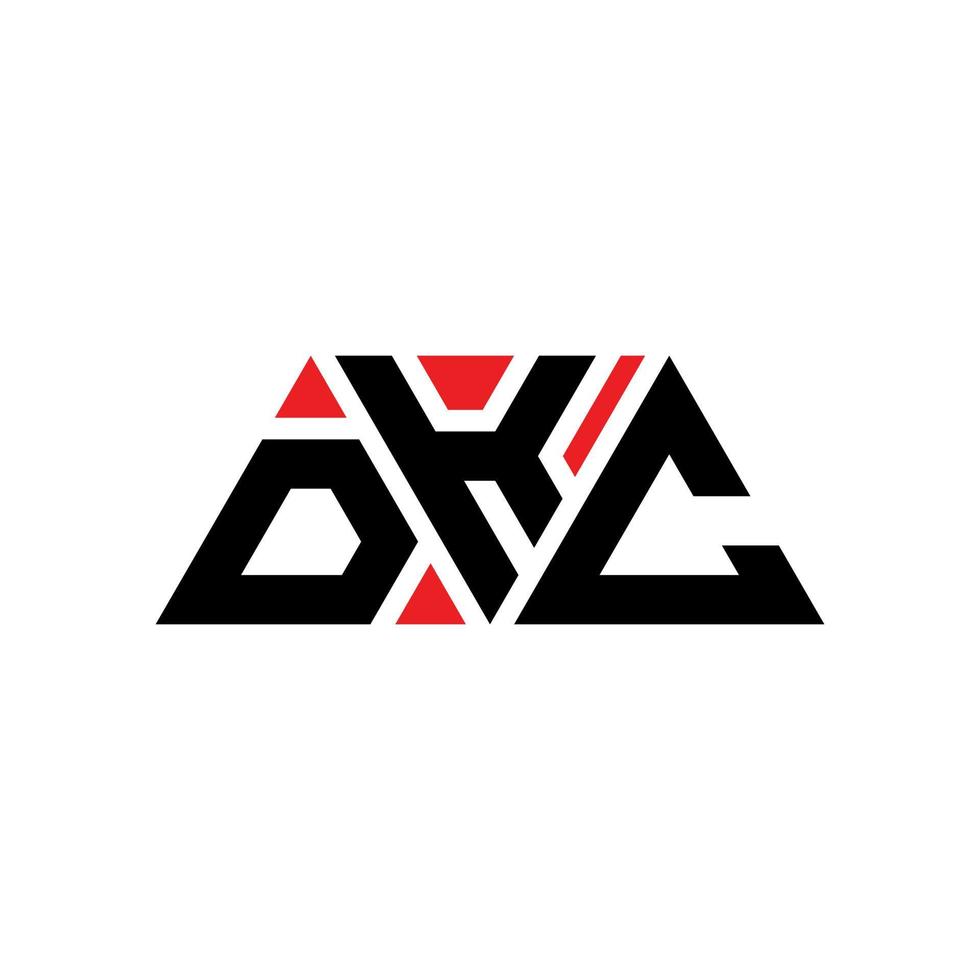dkc driehoek brief logo ontwerp met driehoekige vorm. dkc driehoek logo ontwerp monogram. dkc driehoek vector logo sjabloon met rode kleur. dkc driehoekig logo eenvoudig, elegant en luxueus logo. dkc