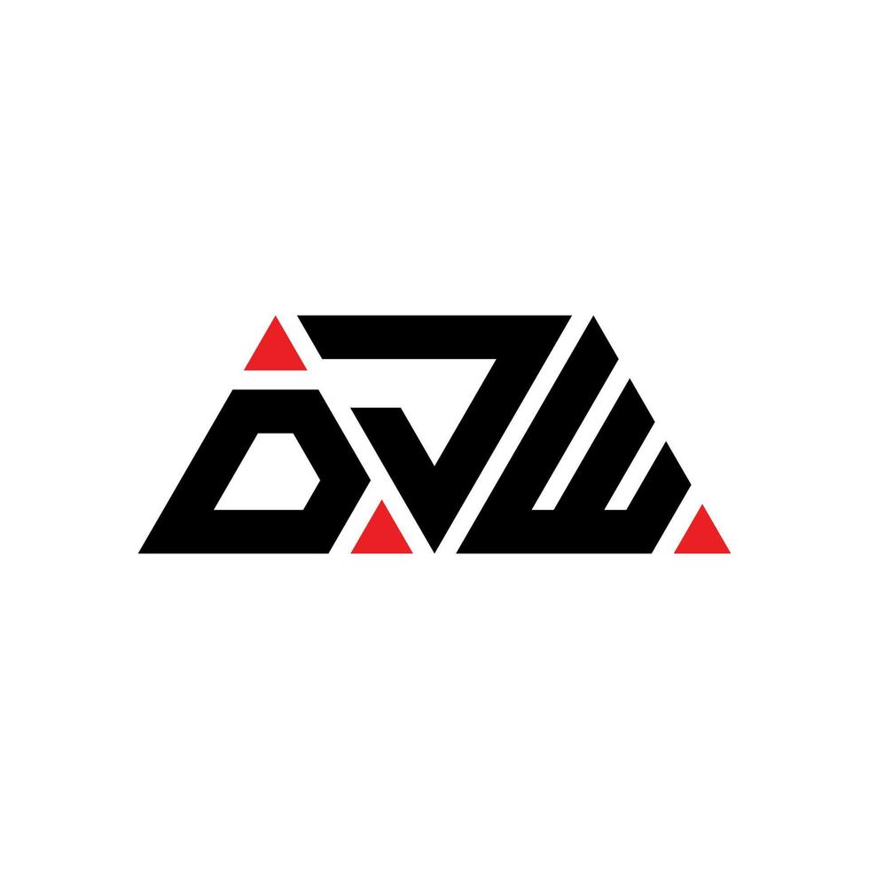 djw driehoek brief logo ontwerp met driehoekige vorm. djw driehoek logo ontwerp monogram. djw driehoek vector logo sjabloon met rode kleur. djw driehoekig logo eenvoudig, elegant en luxueus logo. djw