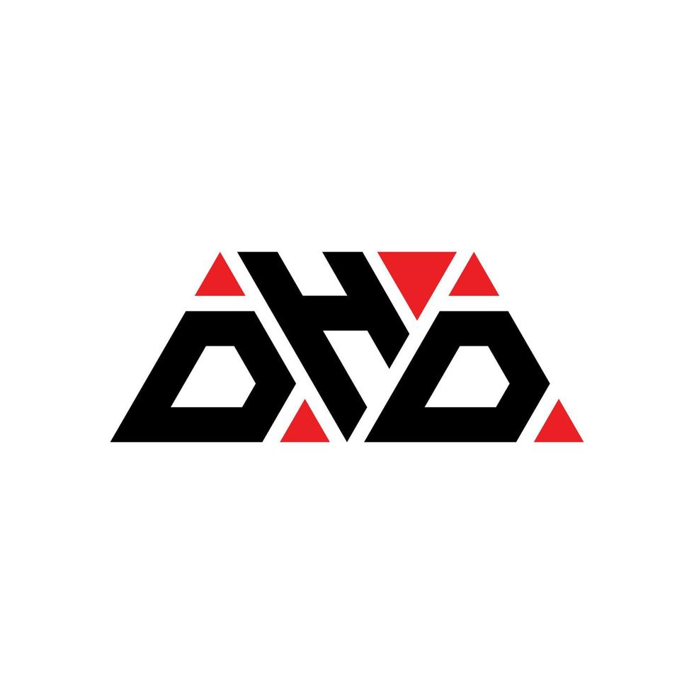 dhd driehoek brief logo ontwerp met driehoekige vorm. dhd driehoek logo ontwerp monogram. dhd driehoek vector logo sjabloon met rode kleur. dhd driehoekig logo eenvoudig, elegant en luxueus logo. dhd