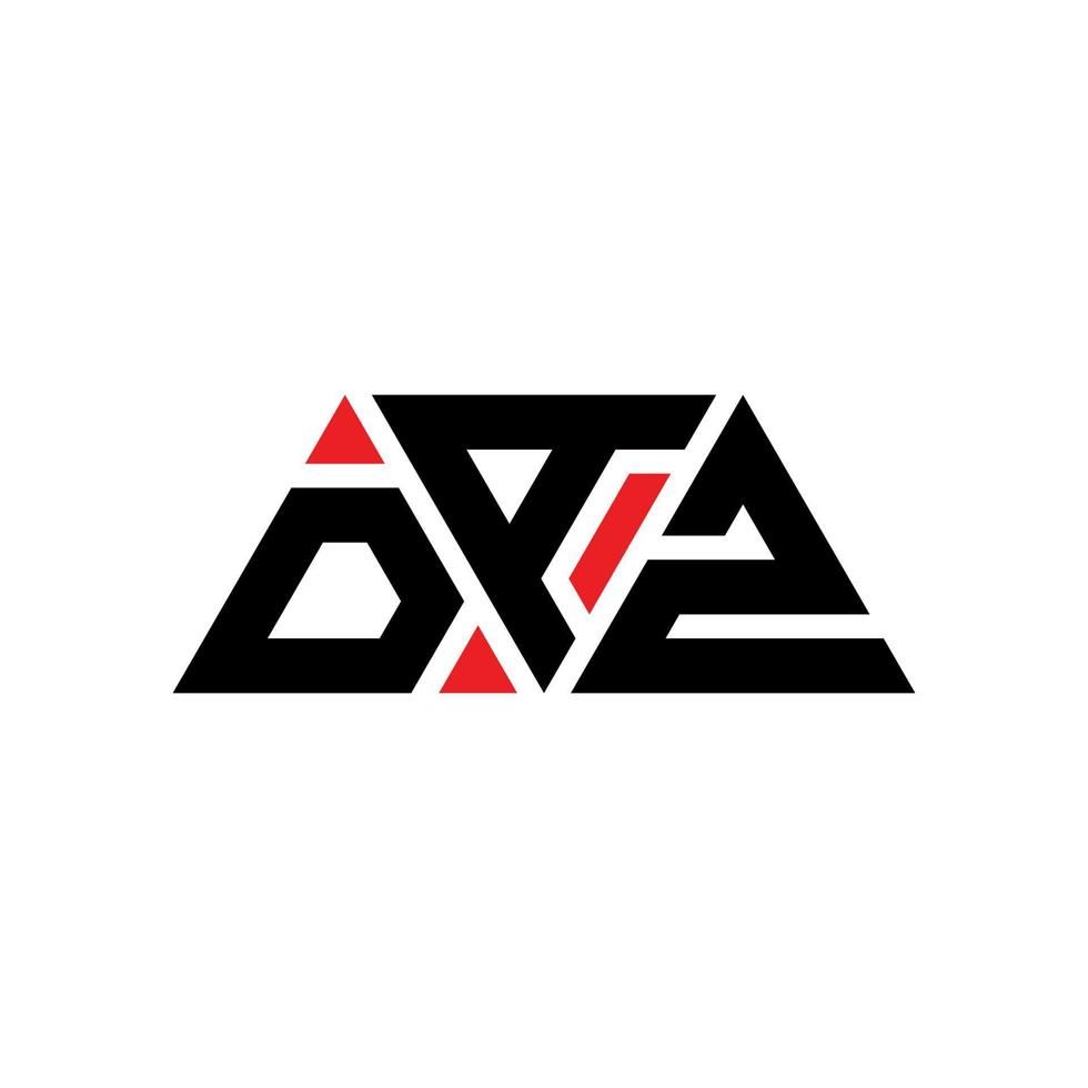 daz driehoek brief logo ontwerp met driehoekige vorm. daz driehoek logo ontwerp monogram. daz driehoek vector logo sjabloon met rode kleur. daz driehoekig logo eenvoudig, elegant en luxueus logo. daz