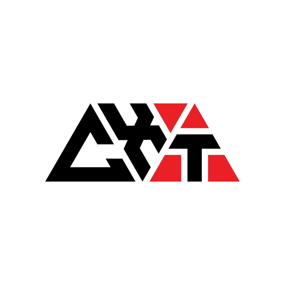 cxt driehoek brief logo ontwerp met driehoekige vorm. cxt driehoek logo ontwerp monogram. cxt driehoek vector logo sjabloon met rode kleur. cxt driehoekig logo eenvoudig, elegant en luxueus logo. cxt
