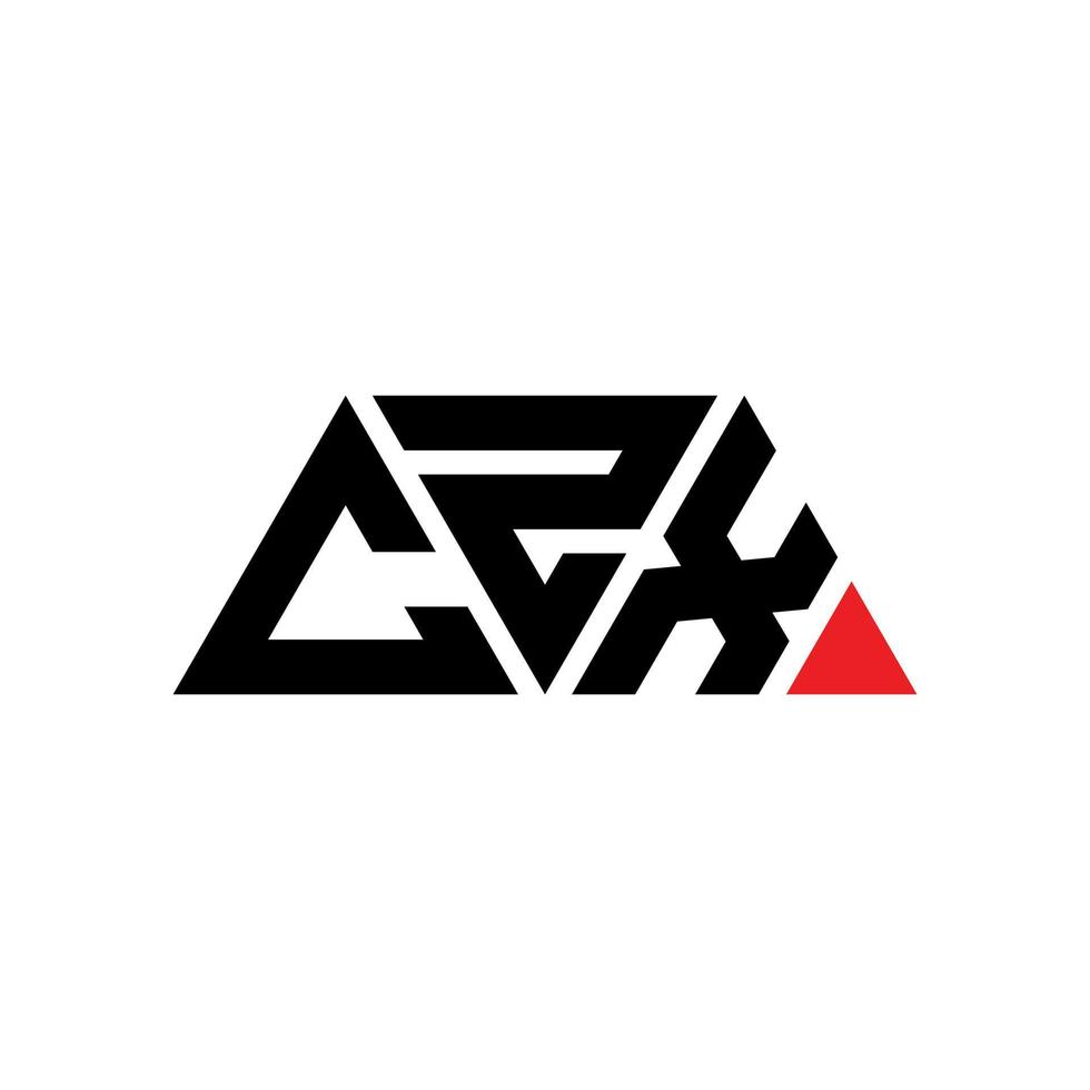 czx driehoek brief logo ontwerp met driehoekige vorm. czx driehoek logo ontwerp monogram. czx driehoek vector logo sjabloon met rode kleur. czx driehoekig logo eenvoudig, elegant en luxueus logo. czx