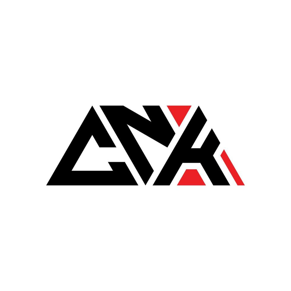 cnk driehoek brief logo ontwerp met driehoekige vorm. cnk driehoek logo ontwerp monogram. cnk driehoek vector logo sjabloon met rode kleur. cnk driehoekig logo eenvoudig, elegant en luxueus logo. cnk