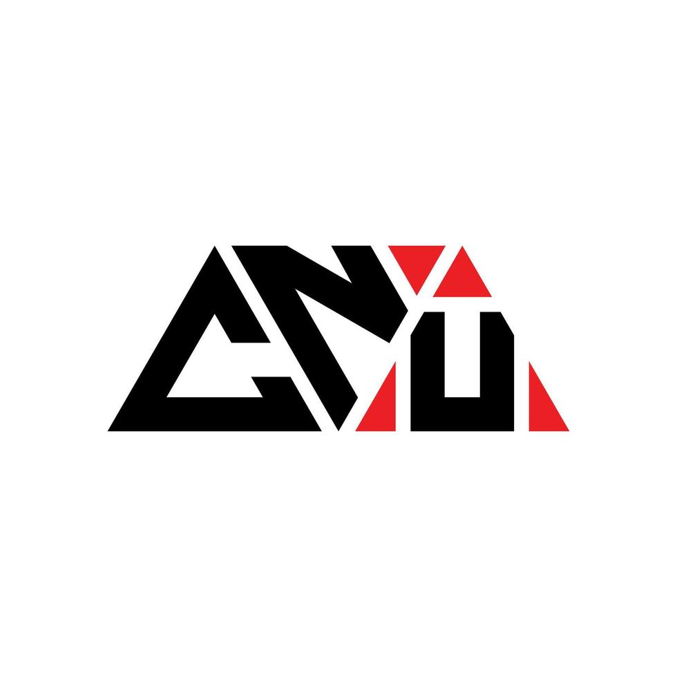 cnu driehoek brief logo ontwerp met driehoekige vorm. cnu driehoek logo ontwerp monogram. cnu driehoek vector logo sjabloon met rode kleur. cnu driehoekig logo eenvoudig, elegant en luxueus logo. cnu