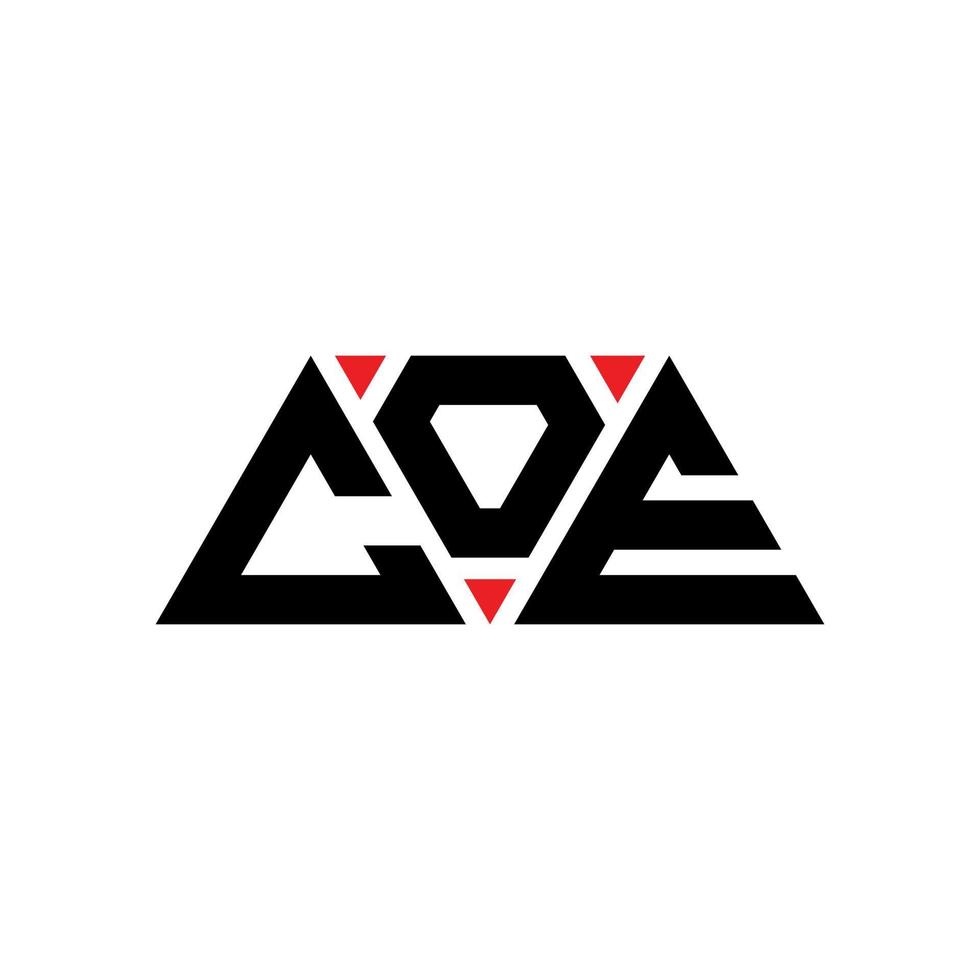 coe driehoek brief logo ontwerp met driehoekige vorm. coe driehoek logo ontwerp monogram. coe driehoek vector logo sjabloon met rode kleur. coe driehoekig logo eenvoudig, elegant en luxueus logo. coe
