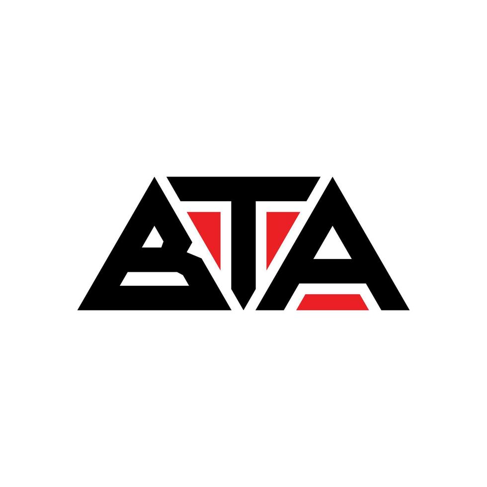 bta driehoek brief logo ontwerp met driehoekige vorm. bta driehoek logo ontwerp monogram. bta driehoek vector logo sjabloon met rode kleur. bta driehoekig logo eenvoudig, elegant en luxueus logo. bta