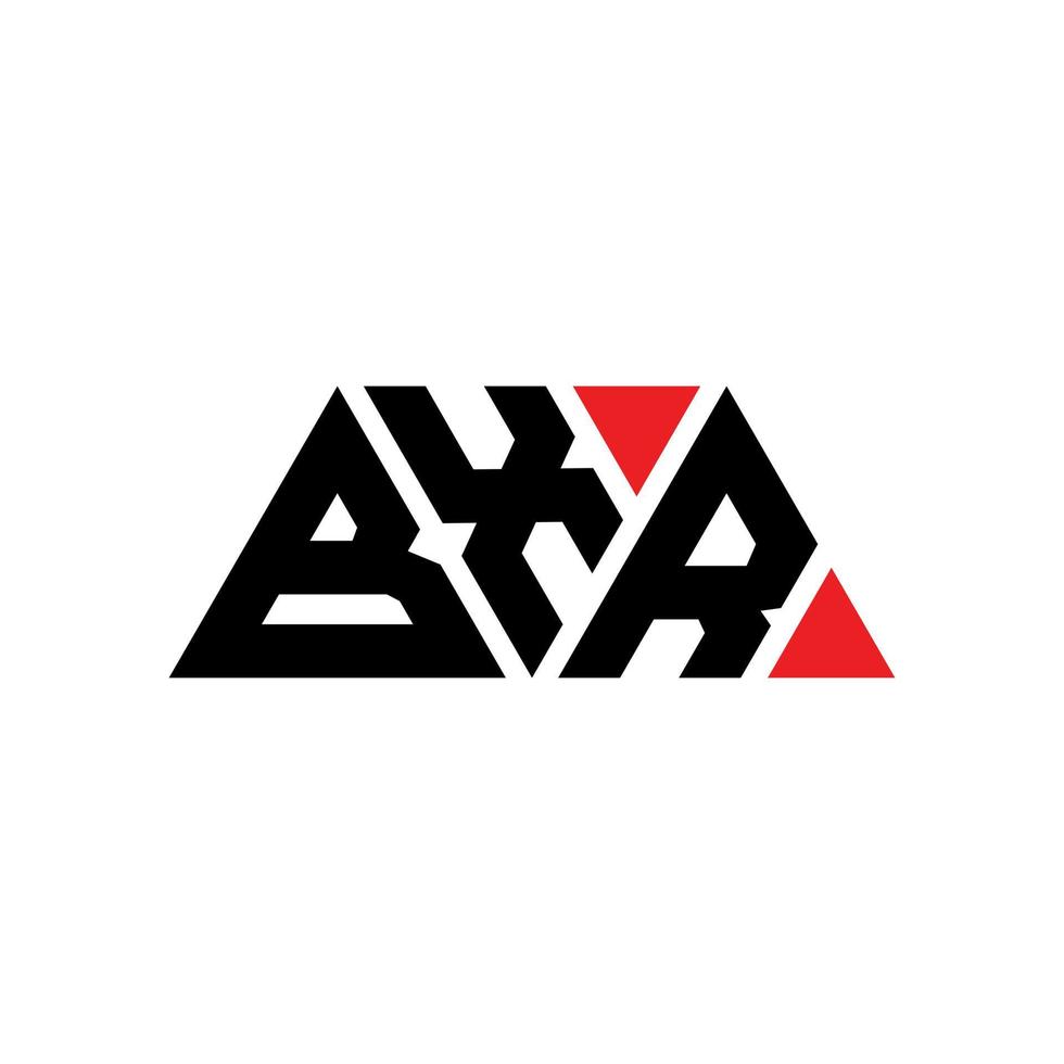 bxr driehoek brief logo ontwerp met driehoekige vorm. bxr driehoek logo ontwerp monogram. bxr driehoek vector logo sjabloon met rode kleur. bxr driehoekig logo eenvoudig, elegant en luxueus logo. bxr