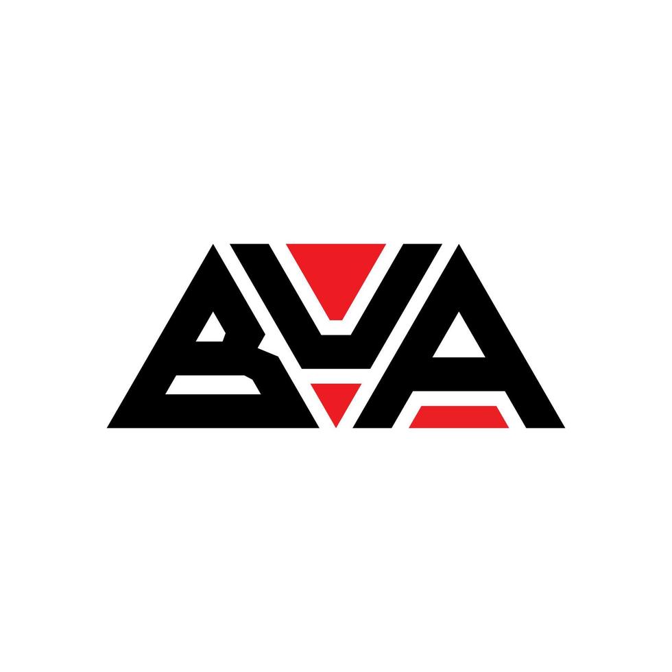 bua driehoek brief logo ontwerp met driehoekige vorm. bua driehoek logo ontwerp monogram. bua driehoek vector logo sjabloon met rode kleur. bua driehoekig logo eenvoudig, elegant en luxueus logo. bua