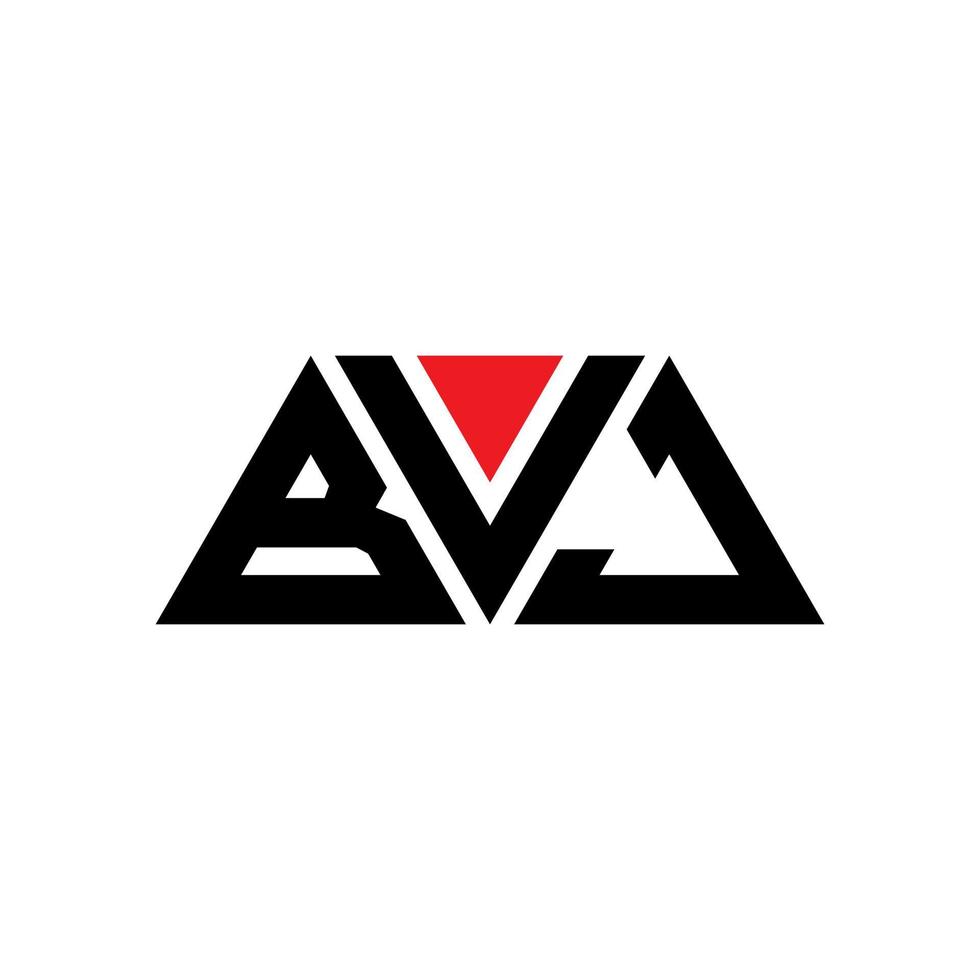 bvj driehoek brief logo ontwerp met driehoekige vorm. bvj driehoek logo ontwerp monogram. bvj driehoek vector logo sjabloon met rode kleur. bvj driehoekig logo eenvoudig, elegant en luxueus logo. bvj