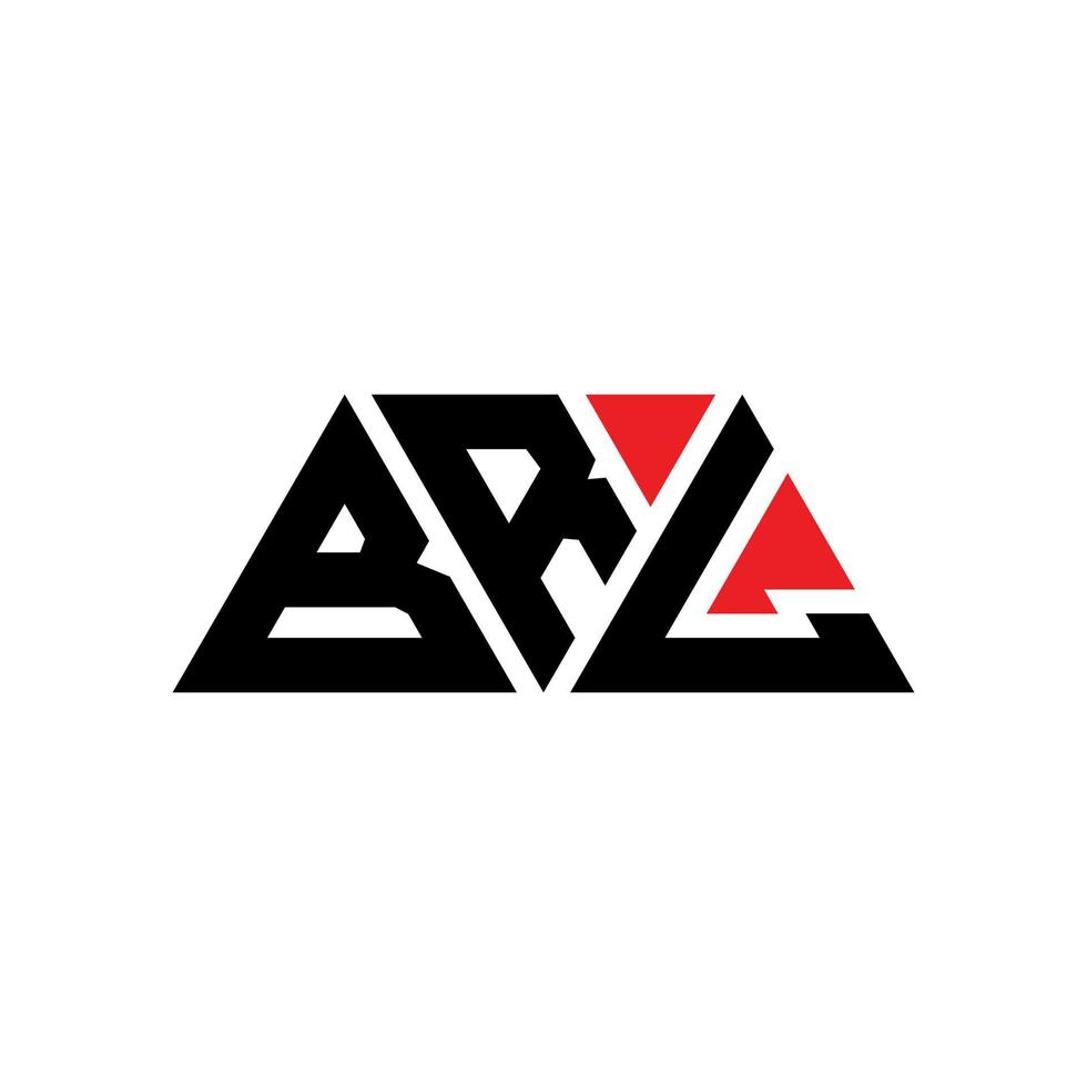 brl driehoek letter logo ontwerp met driehoekige vorm. brl driehoek logo ontwerp monogram. brl driehoek vector logo sjabloon met rode kleur. brl driehoekig logo eenvoudig, elegant en luxueus logo. brl