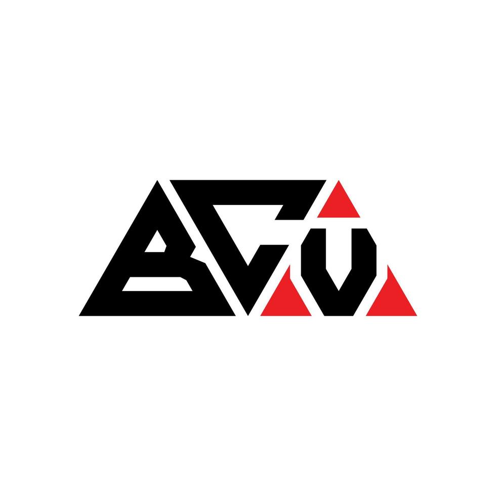 bcv driehoek brief logo ontwerp met driehoekige vorm. bcv driehoek logo ontwerp monogram. bcv driehoek vector logo sjabloon met rode kleur. bcv driehoekig logo eenvoudig, elegant en luxueus logo. bcv