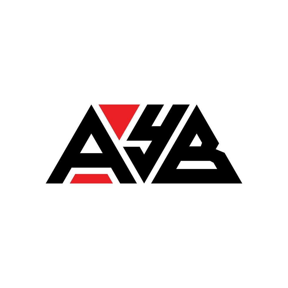 ayb driehoek brief logo ontwerp met driehoekige vorm. ayb driehoek logo ontwerp monogram. ayb driehoek vector logo sjabloon met rode kleur. ayb driehoekig logo eenvoudig, elegant en luxueus logo. ayb