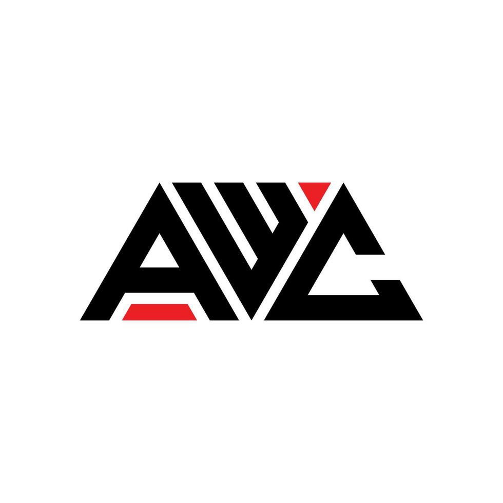 awc driehoek brief logo ontwerp met driehoekige vorm. awc driehoek logo ontwerp monogram. awc driehoek vector logo sjabloon met rode kleur. awc driehoekig logo eenvoudig, elegant en luxueus logo. awc