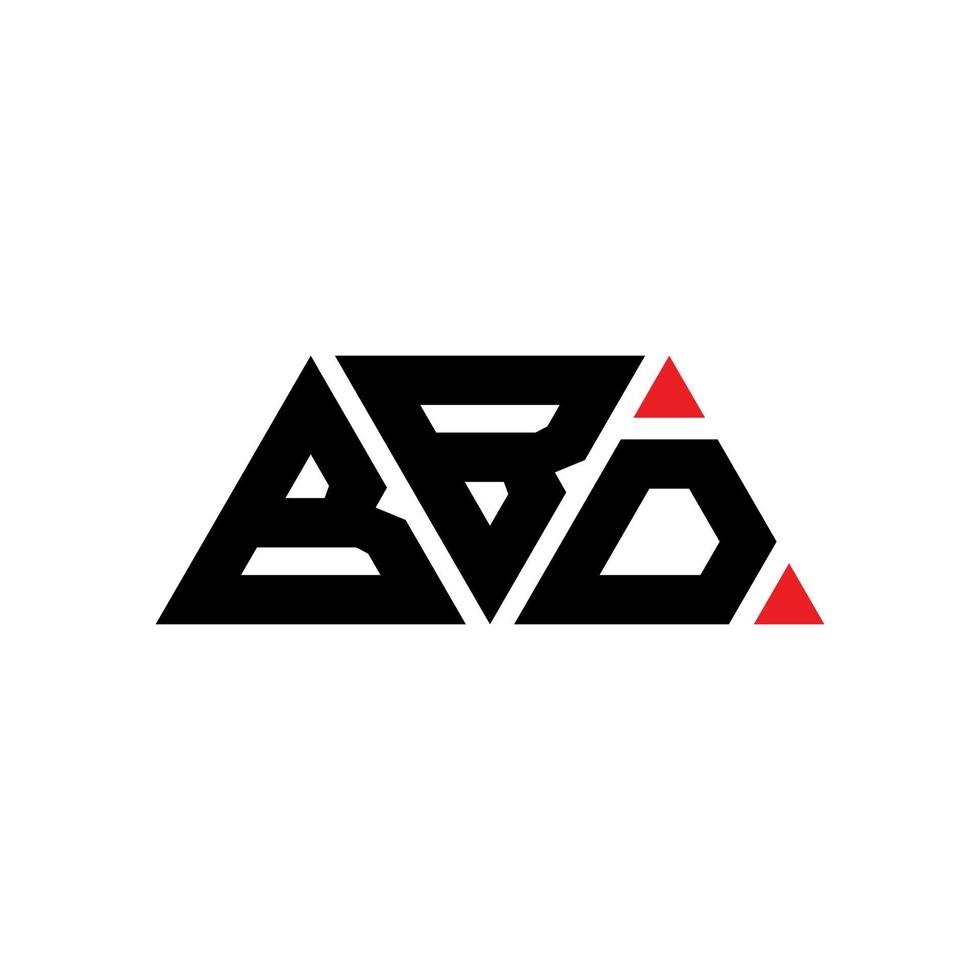 bbd driehoek brief logo ontwerp met driehoekige vorm. bbd driehoek logo ontwerp monogram. bbd driehoek vector logo sjabloon met rode kleur. bbd driehoekig logo eenvoudig, elegant en luxueus logo. bbd